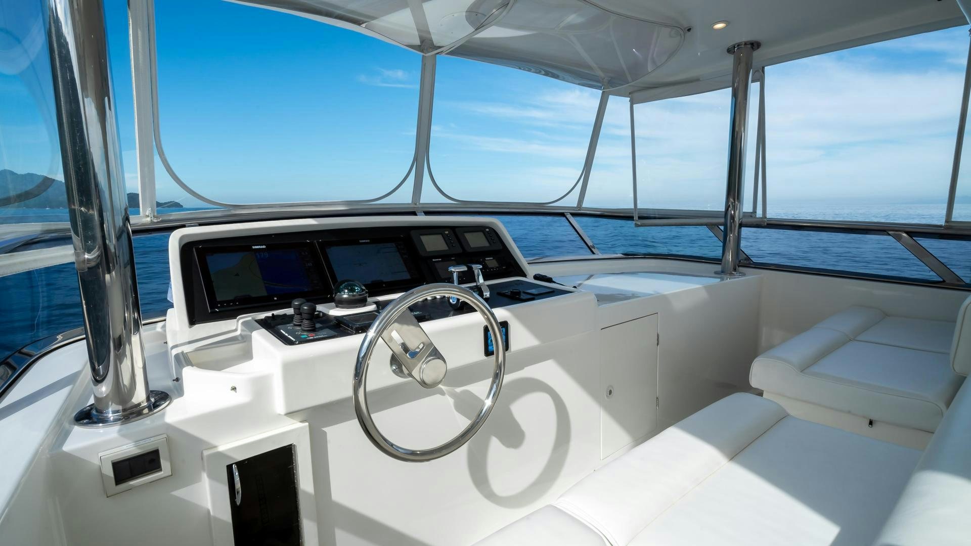 inside of a car aboard FULL HOUSE Yacht for Sale