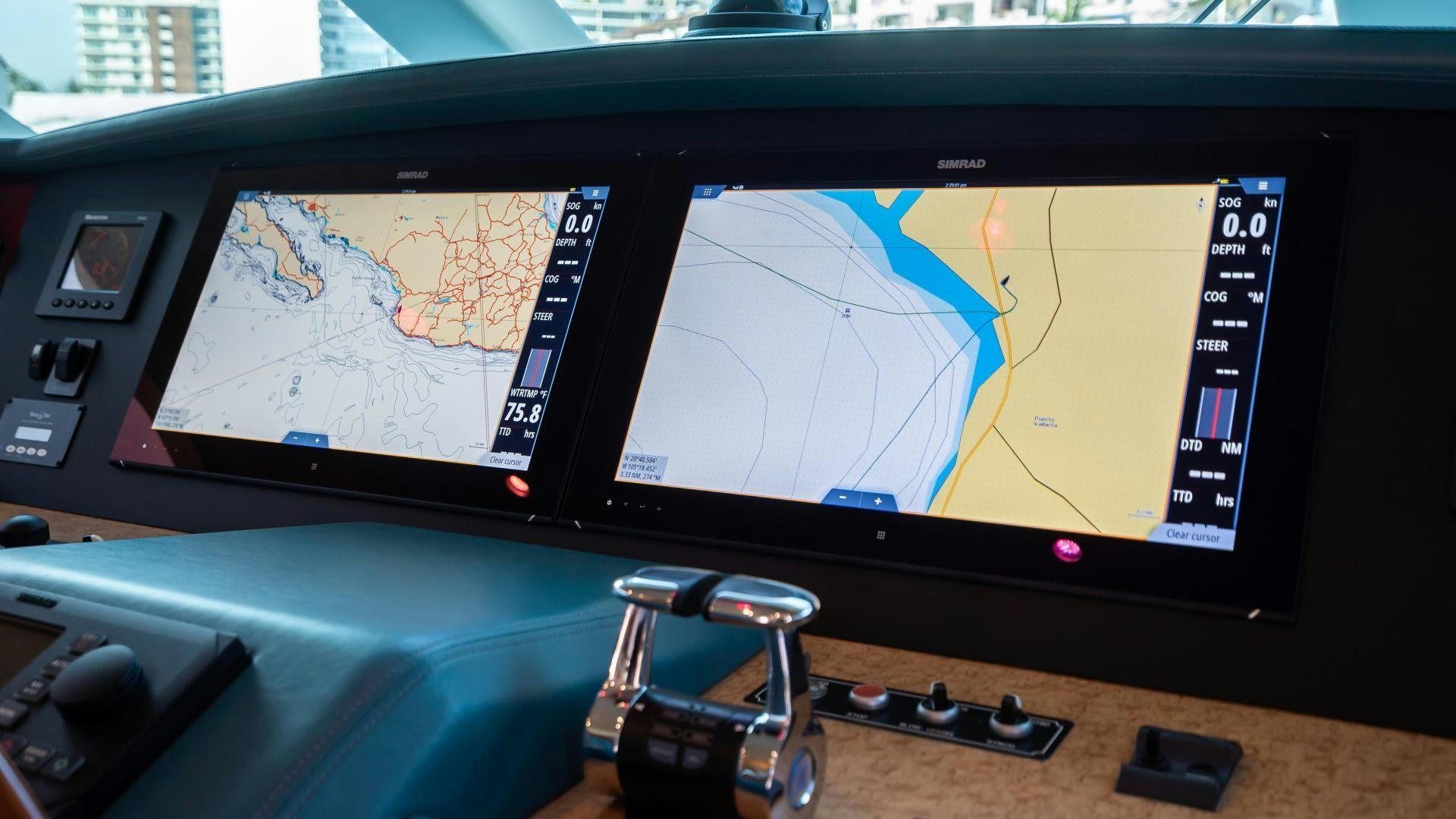a computer monitor with a map on it aboard FULL HOUSE Yacht for Sale