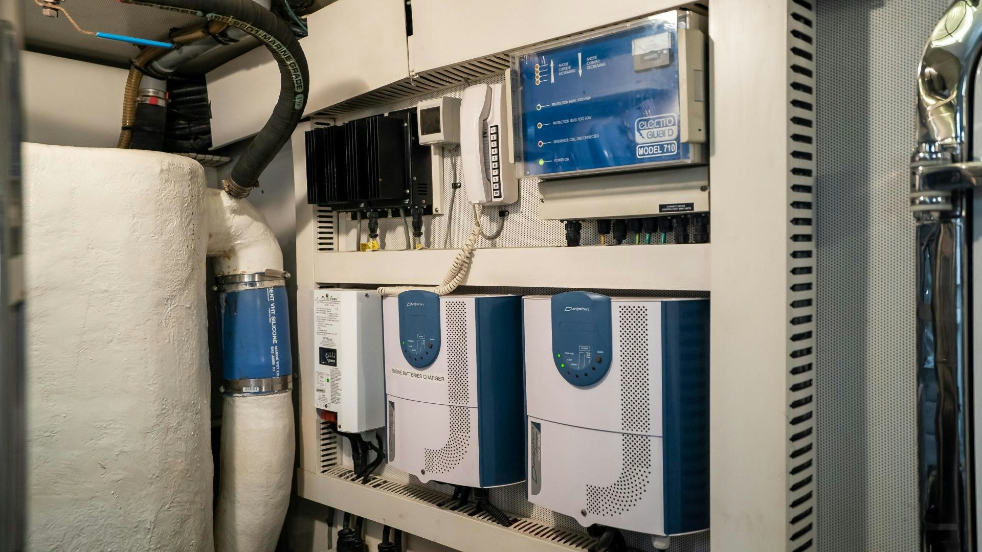 a machine with many plugs aboard FULL HOUSE Yacht for Sale