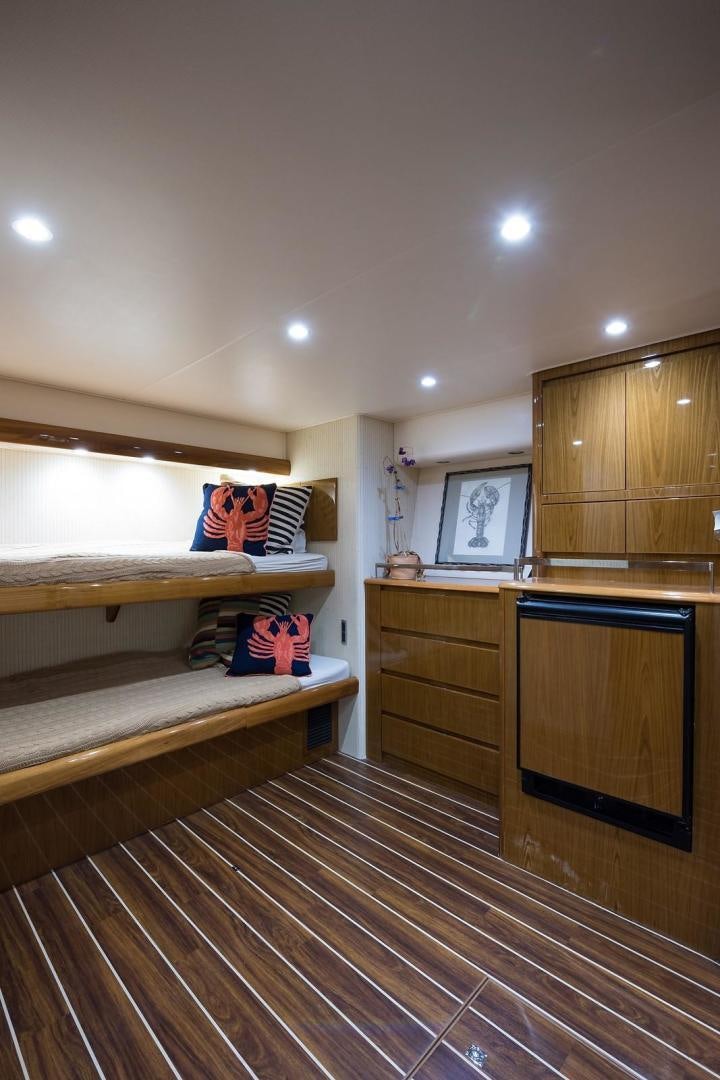 a room with a wood floor and a wood cabinet and a mirror aboard NO NAME 82 Yacht for Sale