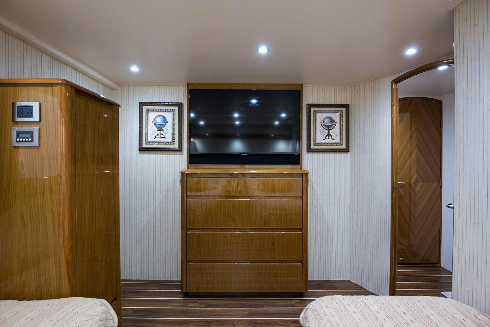 a room with a wood cabinet and a mirror aboard NO NAME 82 Yacht for Sale