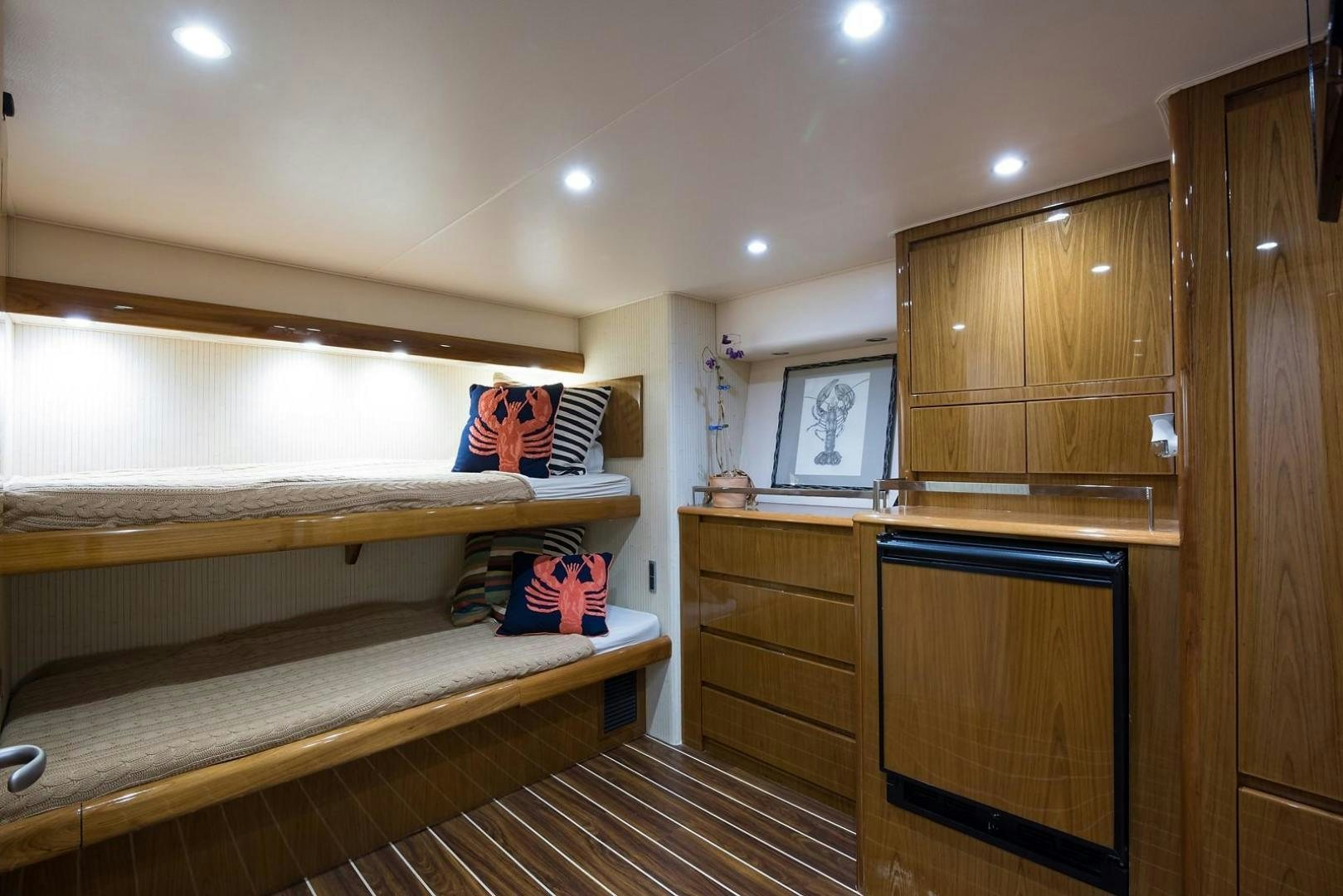 a room with a bed and a desk aboard NO NAME 82 Yacht for Sale