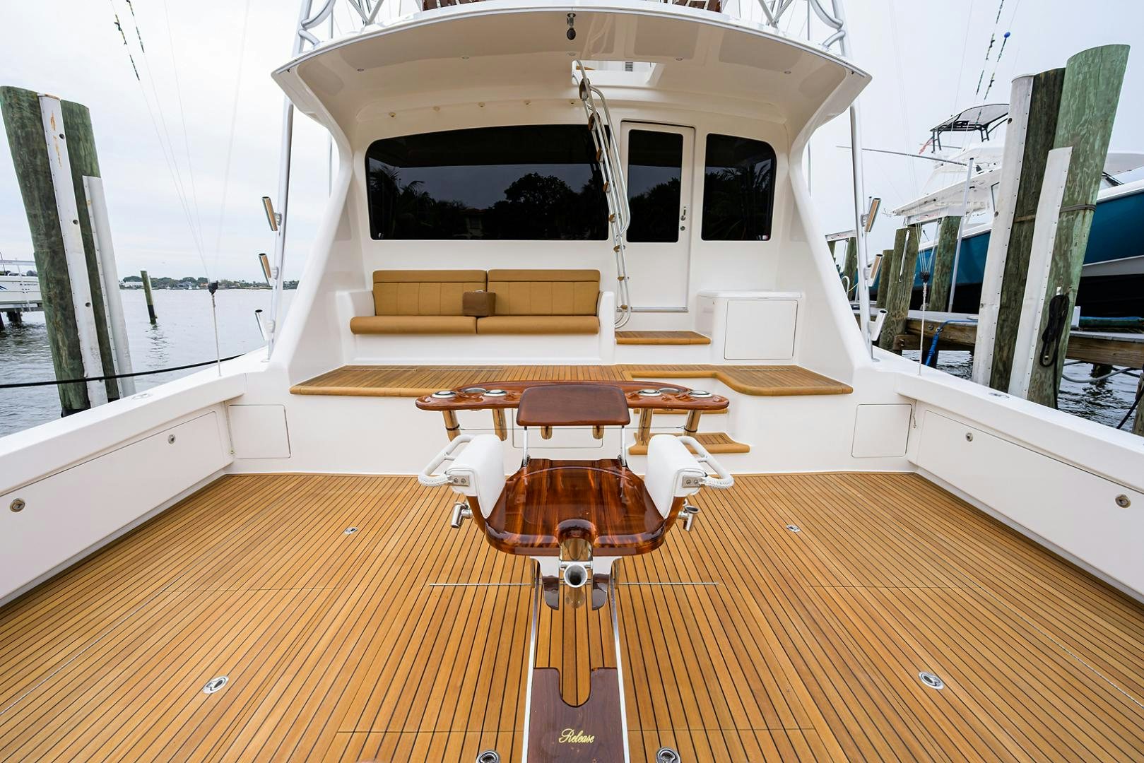 a boat on a deck aboard RITE ANGLER Yacht for Sale