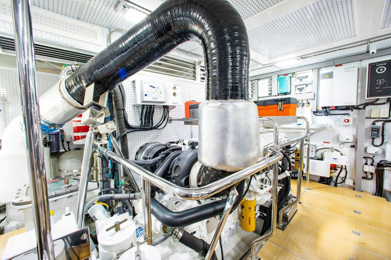 a machine with a large pipe aboard BARBARA SUE II Yacht for Sale