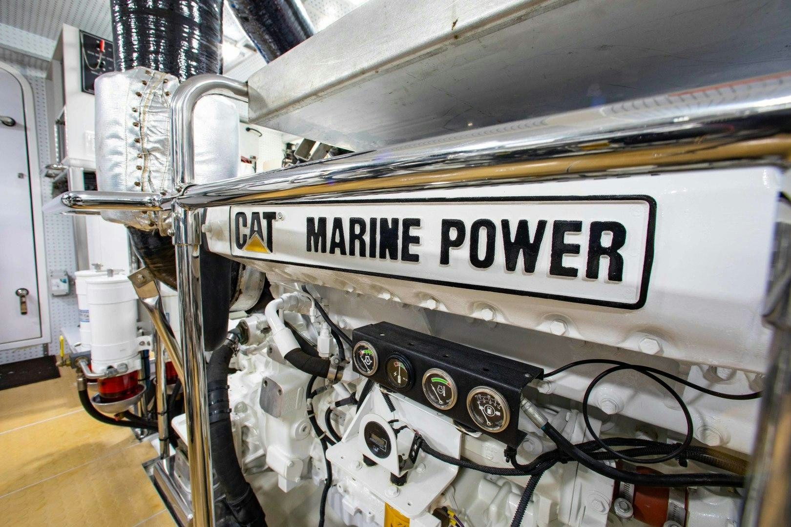 a close-up of a machine aboard BARBARA SUE II Yacht for Sale