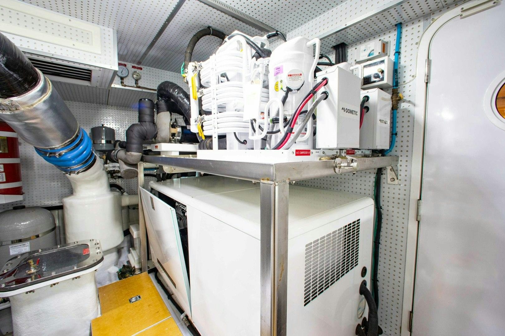 a machine with a white object on the side aboard BARBARA SUE II Yacht for Sale