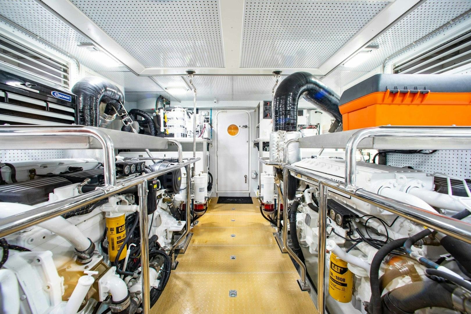 a large factory with several machines aboard BARBARA SUE II Yacht for Sale