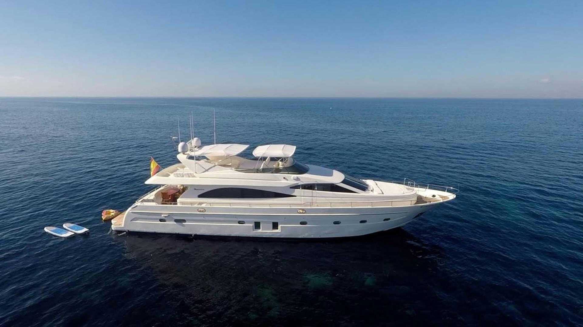 a white yacht in the water aboard HEMERA CUARTA Yacht for Sale