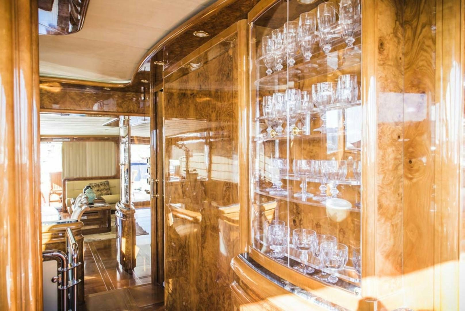 a room with a glass display case aboard HEMERA CUARTA Yacht for Sale