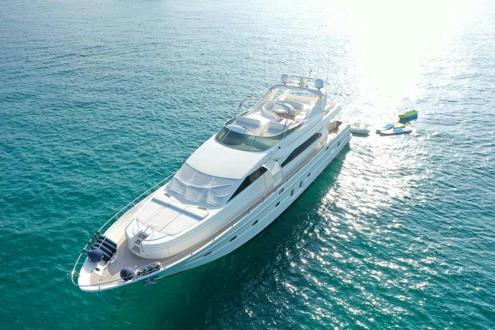 a white yacht on the water aboard HEMERA CUARTA Yacht for Sale