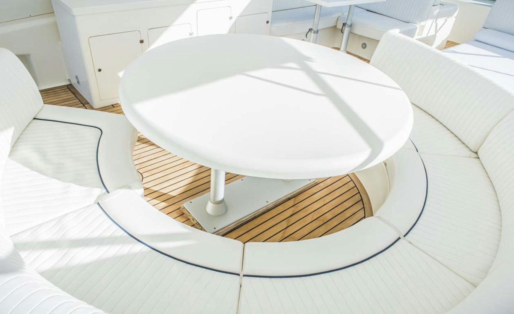 a round white object on a white surface aboard HEMERA CUARTA Yacht for Sale