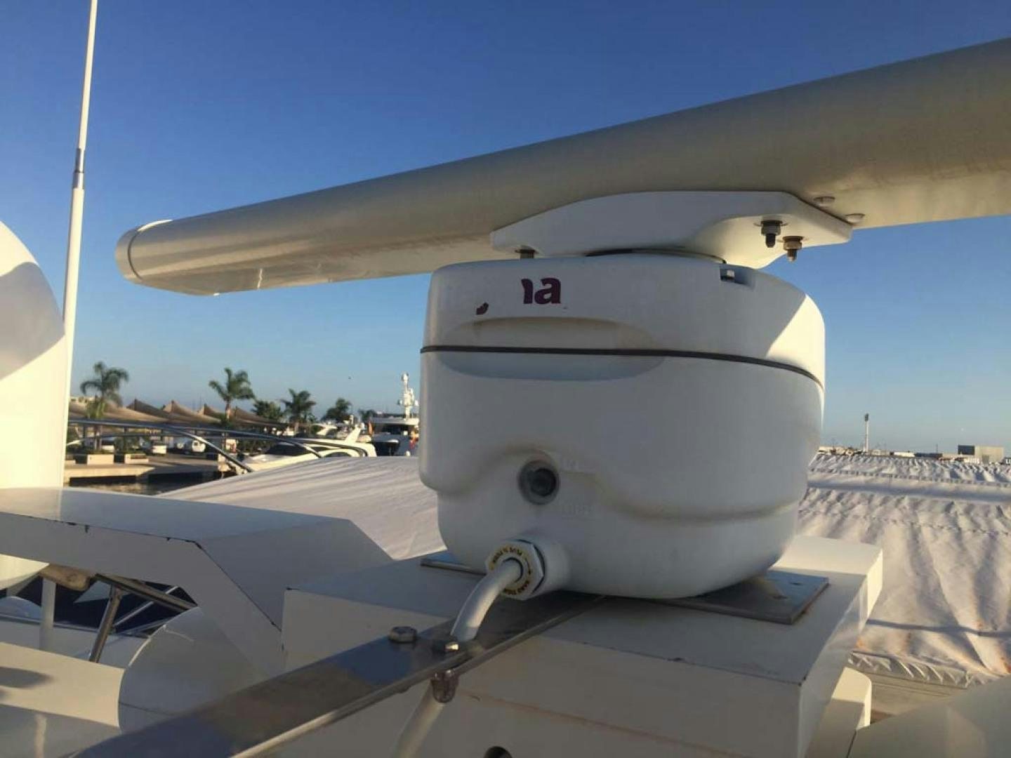 a white cylindrical object on a white surface aboard HEMERA CUARTA Yacht for Sale