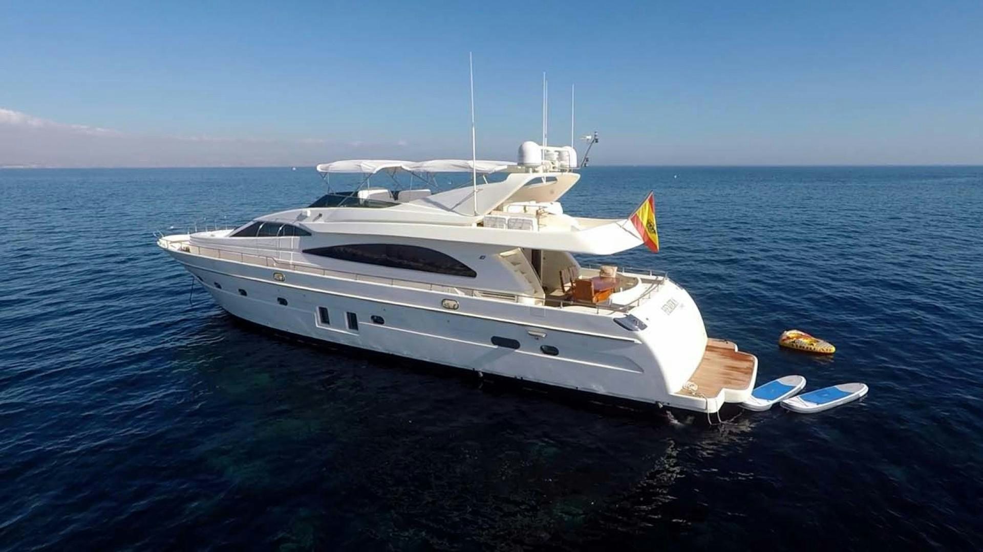 a white yacht on the water aboard HEMERA CUARTA Yacht for Sale