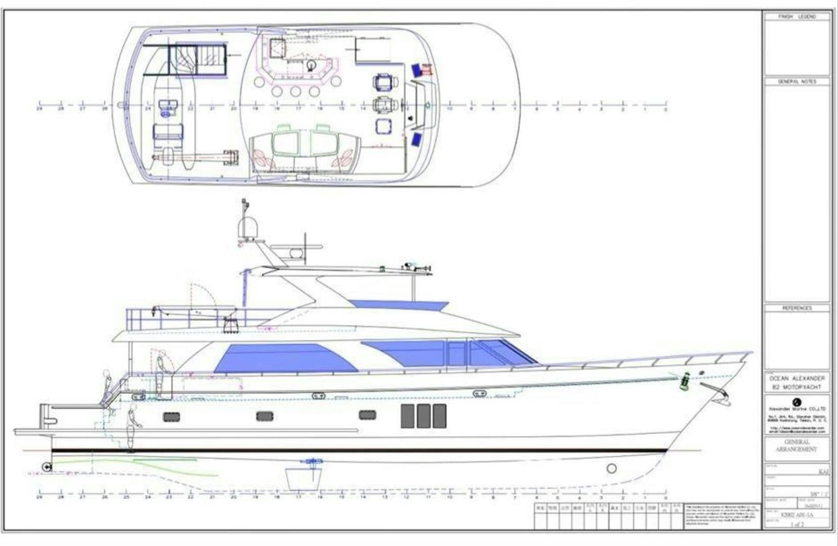 diagram aboard OCEANA Yacht for Sale