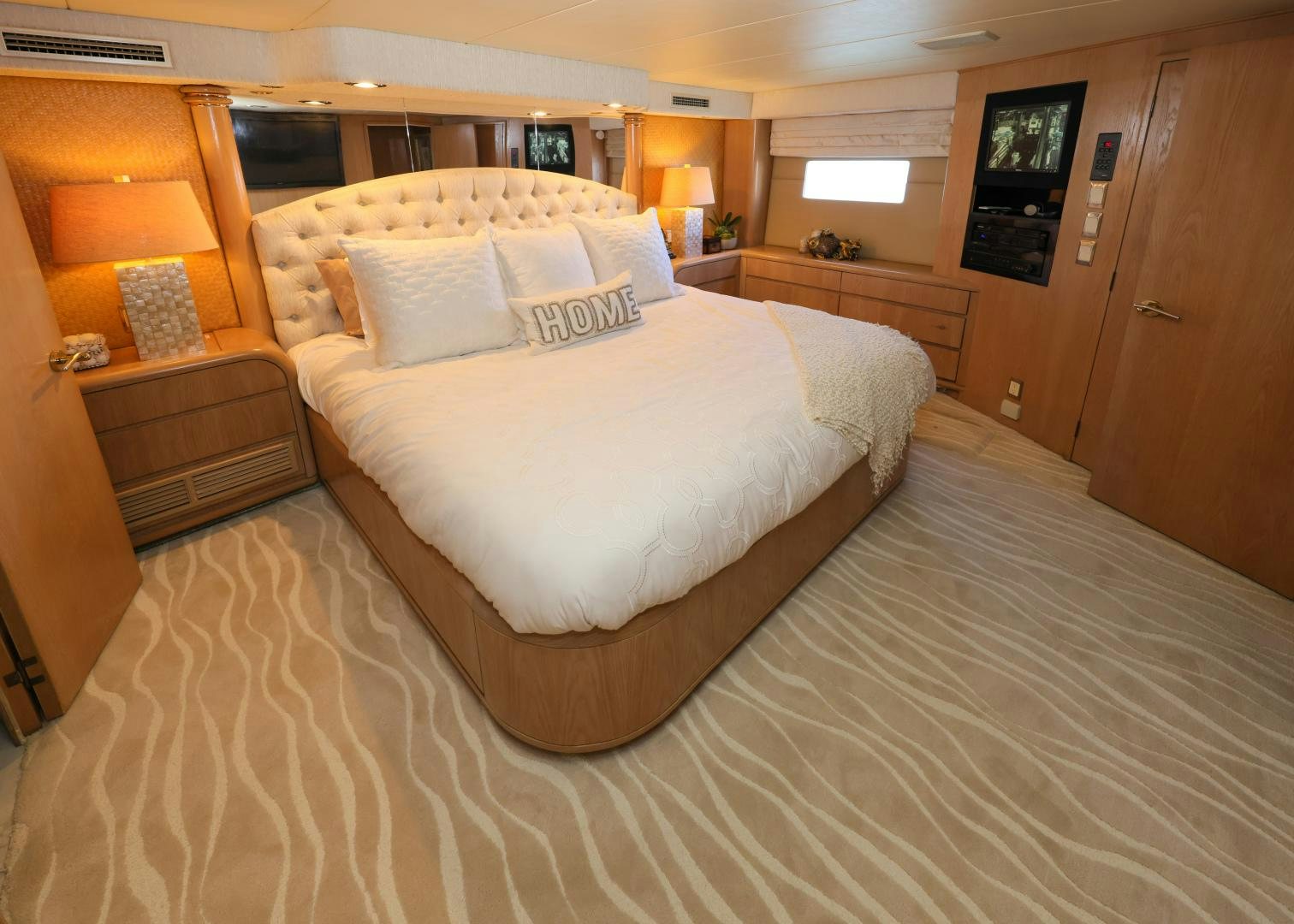 a bed in a hotel room aboard LADY LILA Yacht for Sale