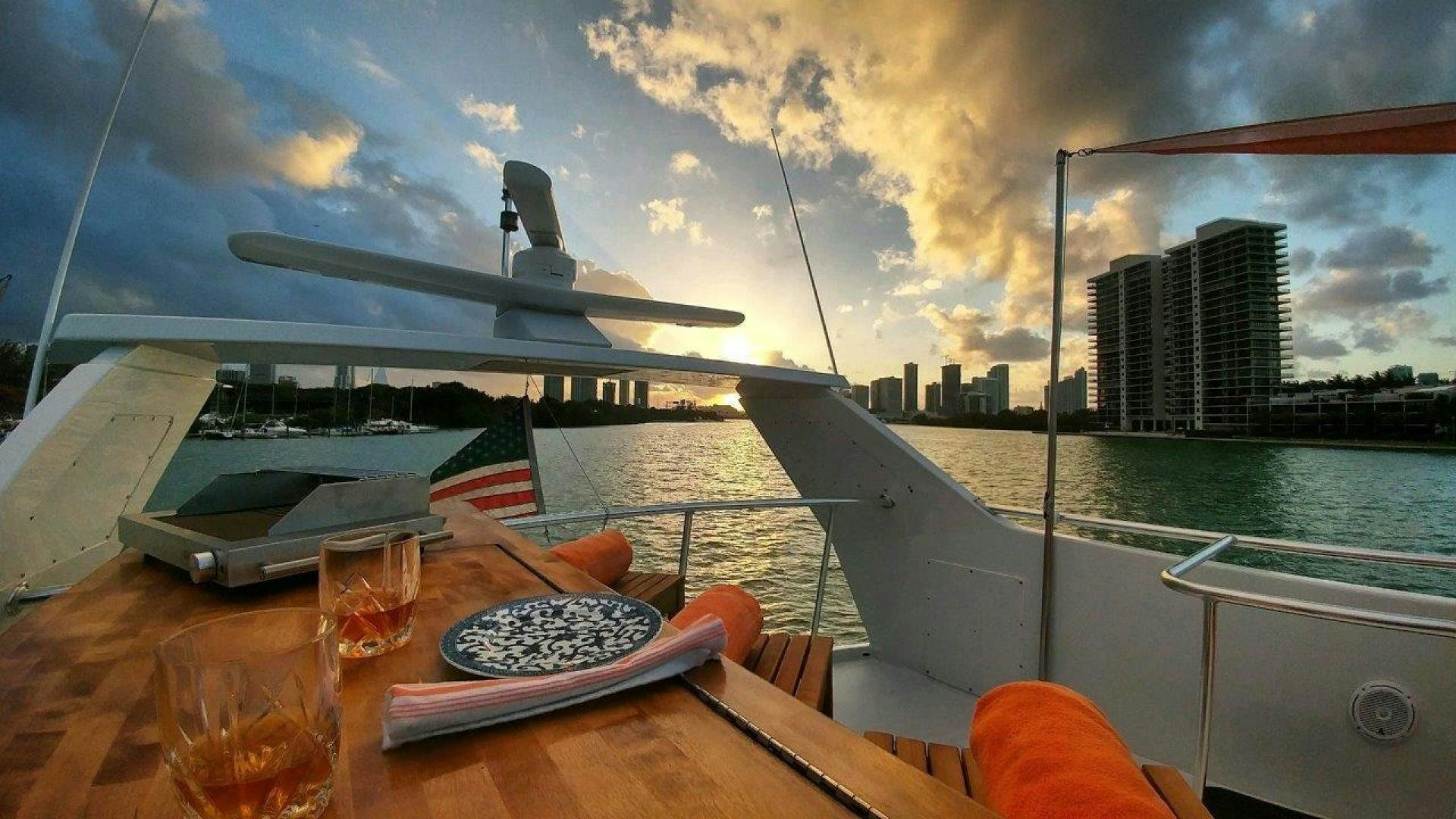 a boat on the water aboard M.I.S. MOONDANCE Yacht for Sale