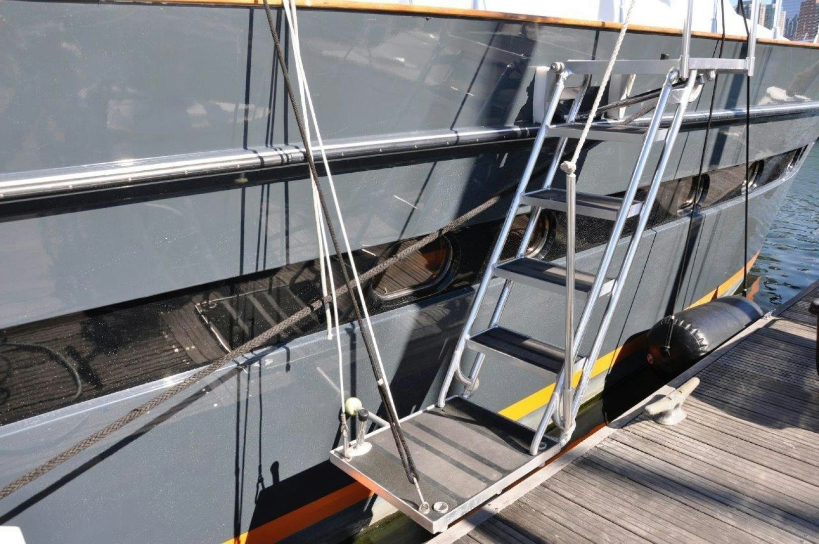 a boat on the water aboard M.I.S. MOONDANCE Yacht for Sale