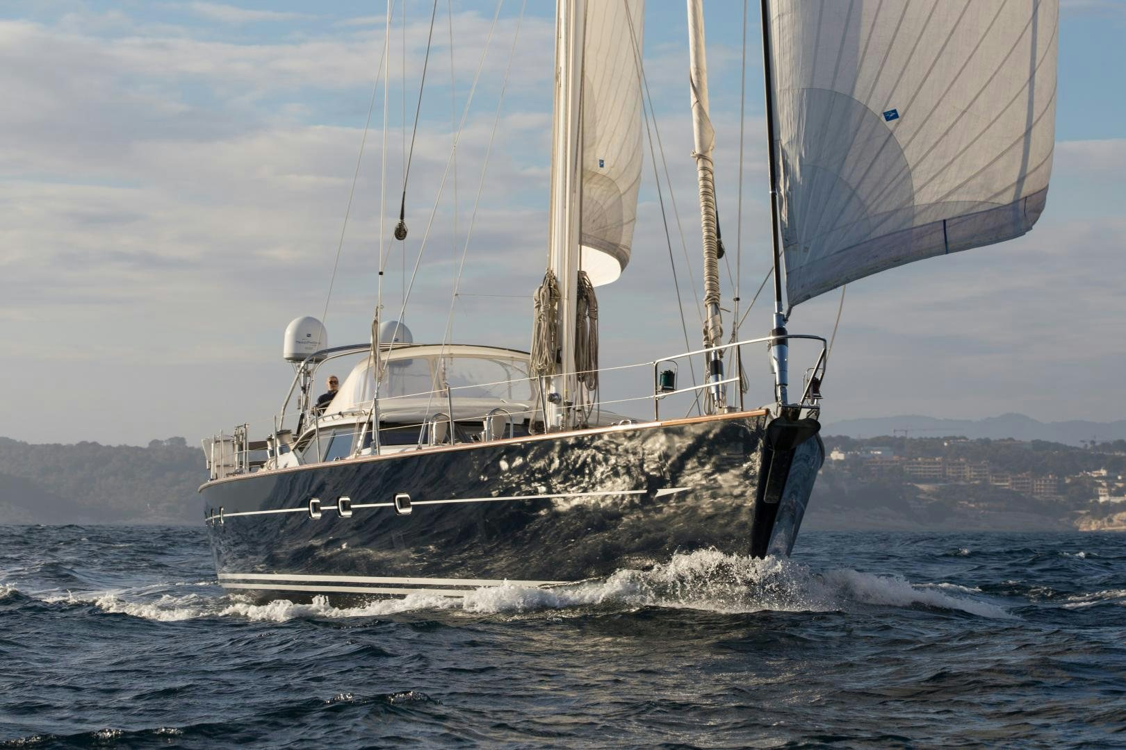 a boat sailing on the sea aboard MATHILDA SOUND Yacht for Sale