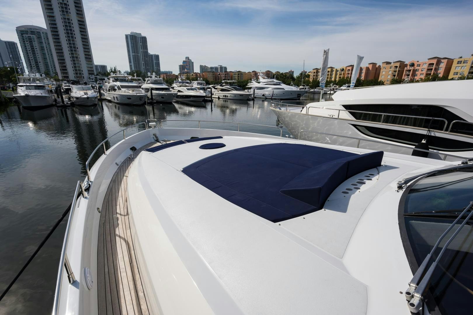 a boat in a harbor aboard SS ARTS Yacht for Sale