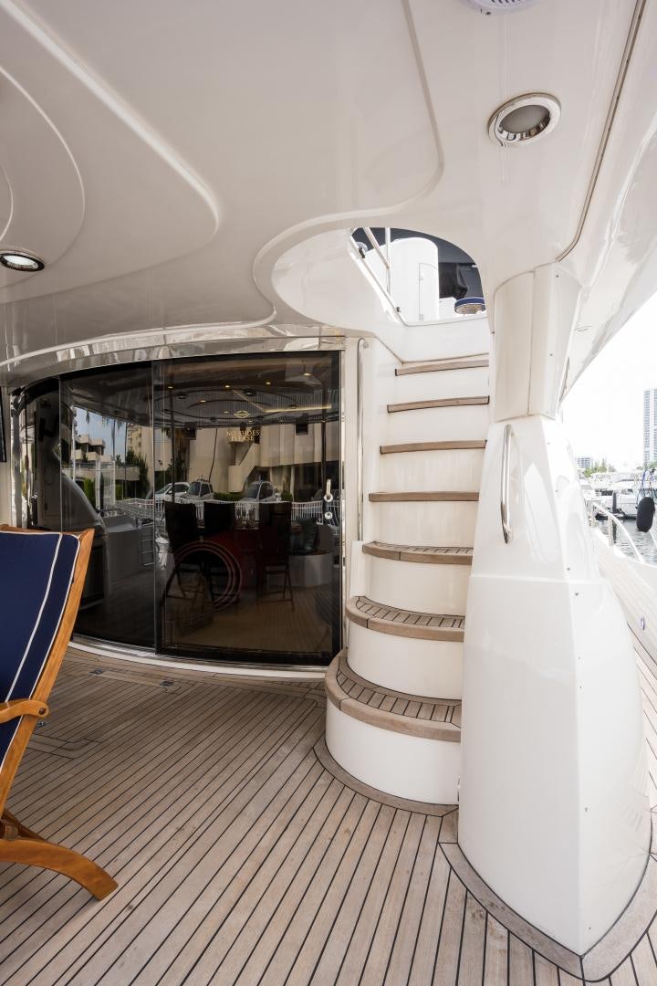 a white rocket on display aboard SS ARTS Yacht for Sale