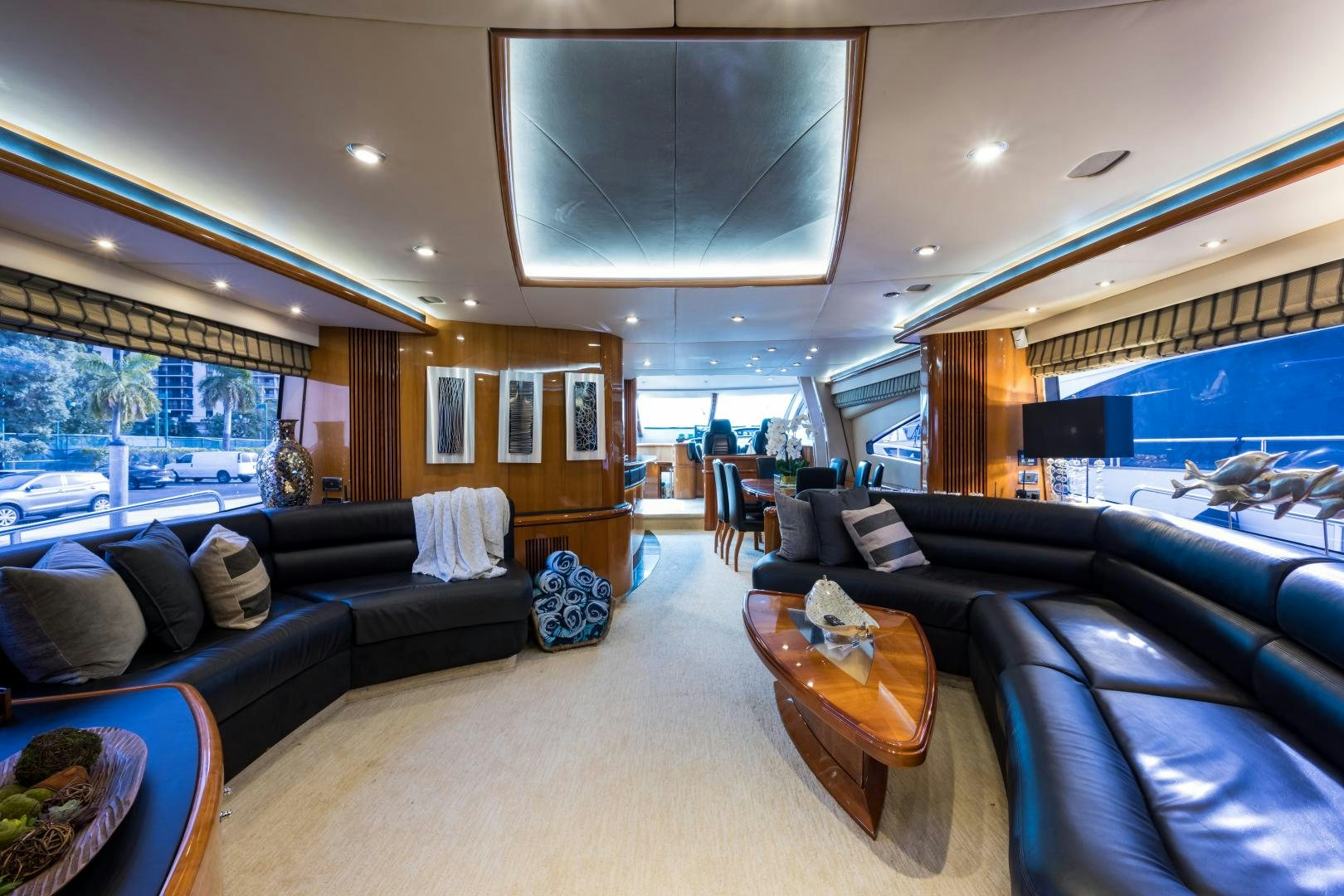 inside of a train aboard SS ARTS Yacht for Sale