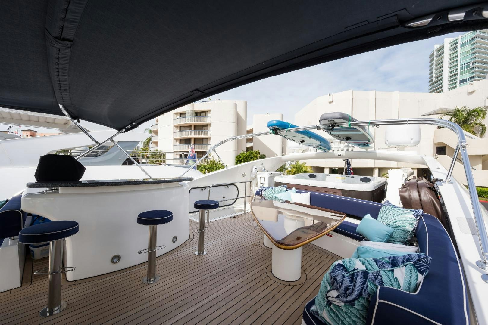 a boat on a deck aboard SS ARTS Yacht for Sale