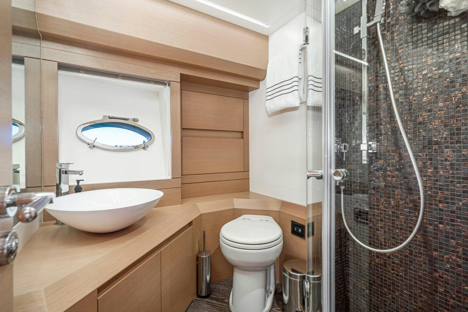a bathroom with a sink and toilet aboard NO NAME Yacht for Sale