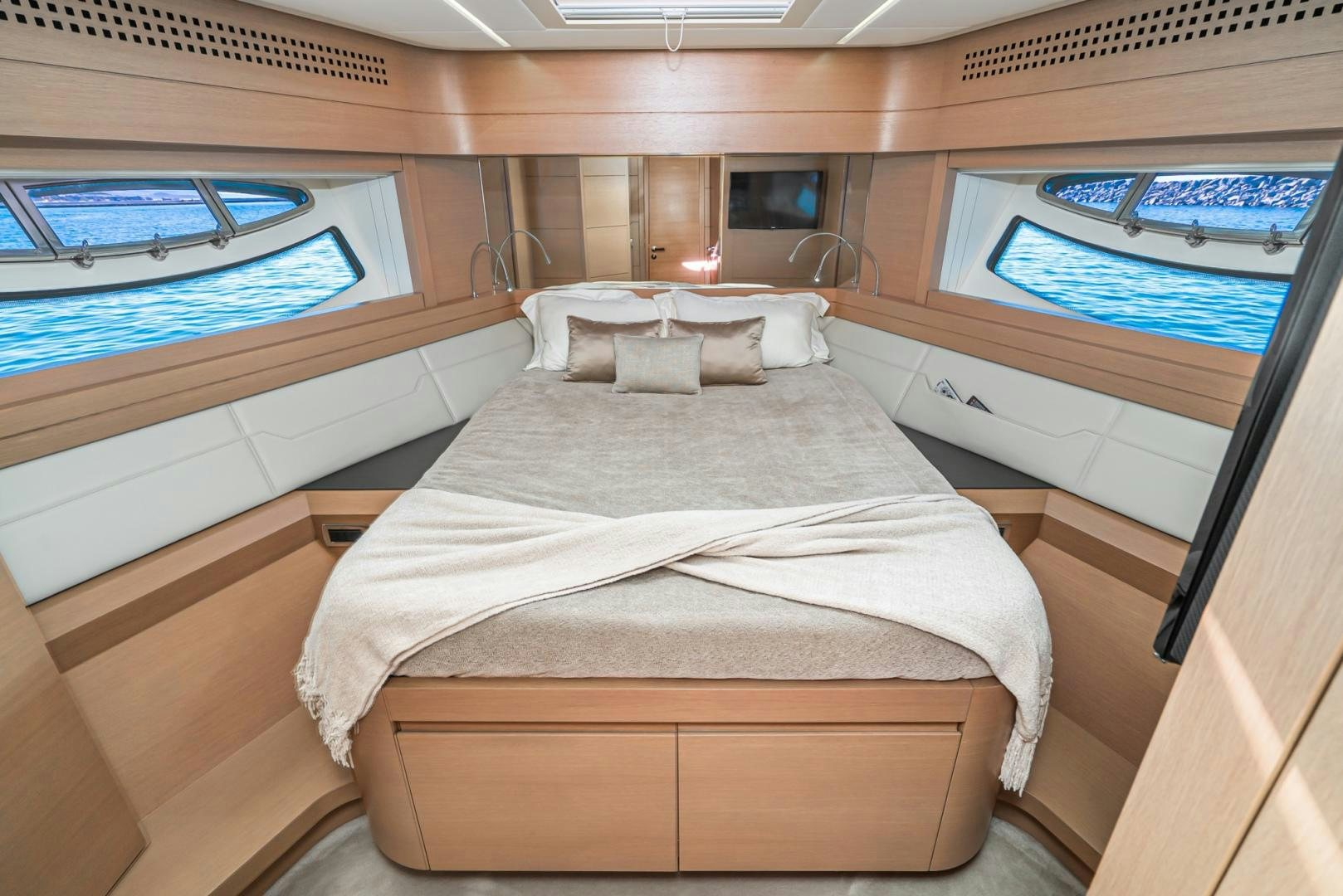 a couple of beds in a room aboard NO NAME Yacht for Sale