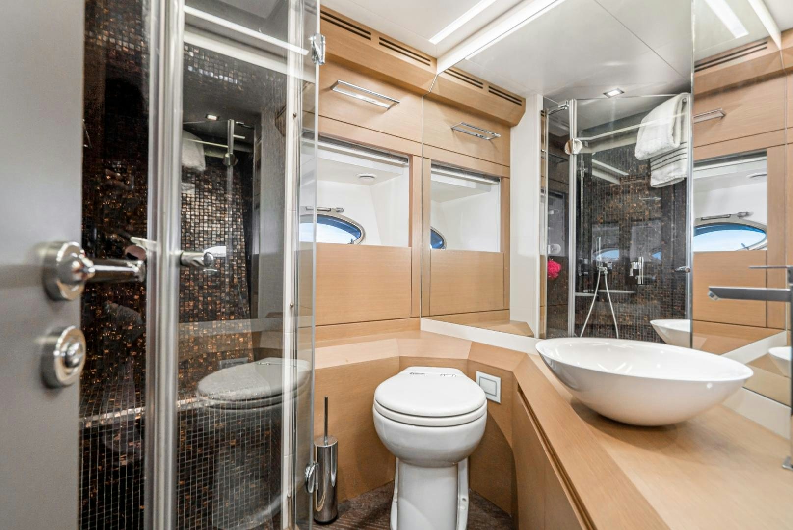 a bathroom with a sink and toilet aboard NO NAME Yacht for Sale