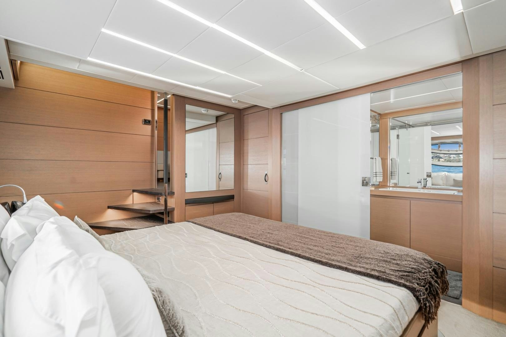 a room with a bed and a ladder aboard NO NAME Yacht for Sale
