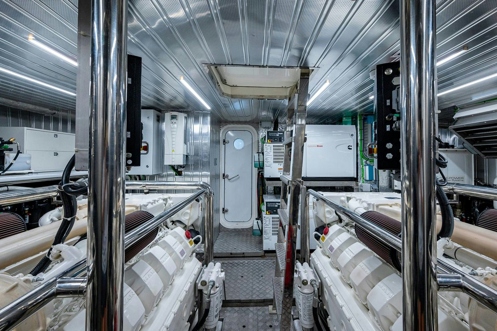 a large room with machines aboard No Name Yacht for Sale