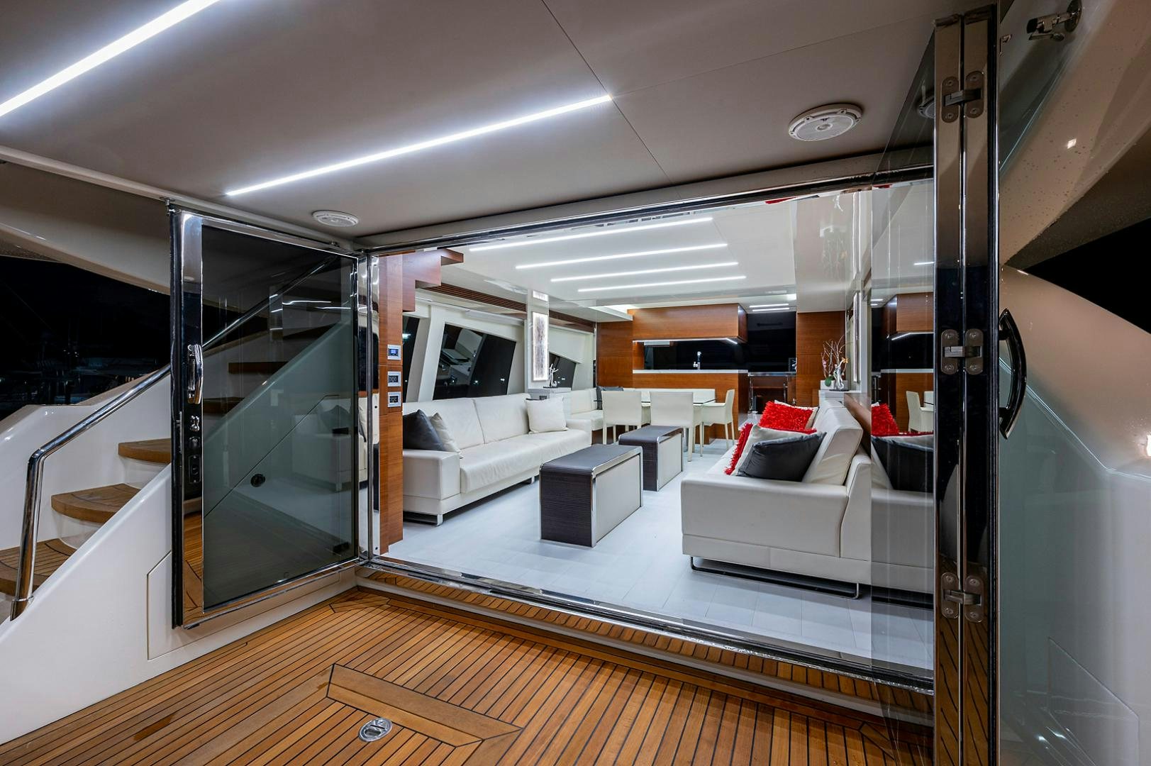 a room with a bed and a desk aboard No Name Yacht for Sale
