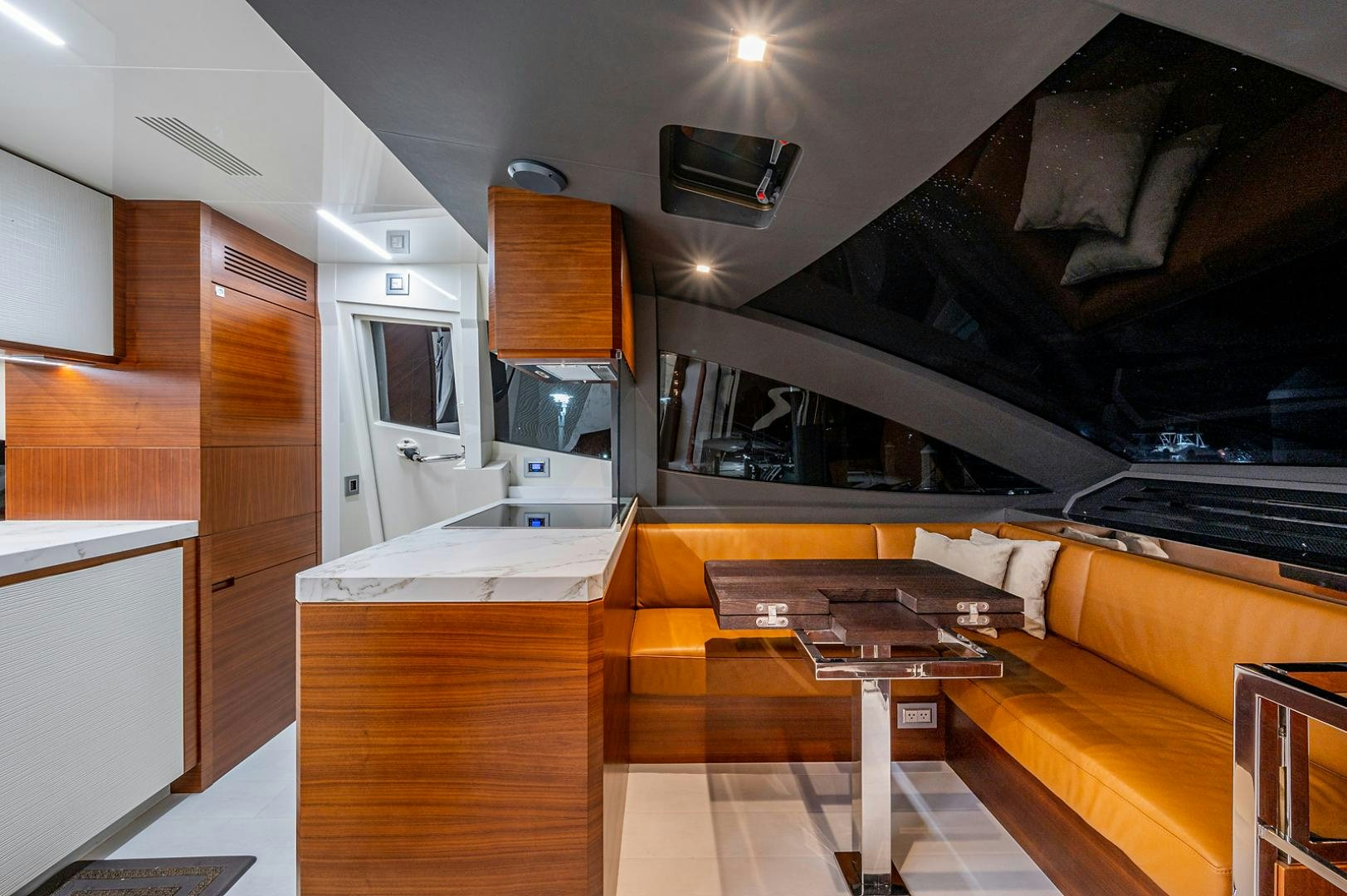 a kitchen with a large oven aboard No Name Yacht for Sale