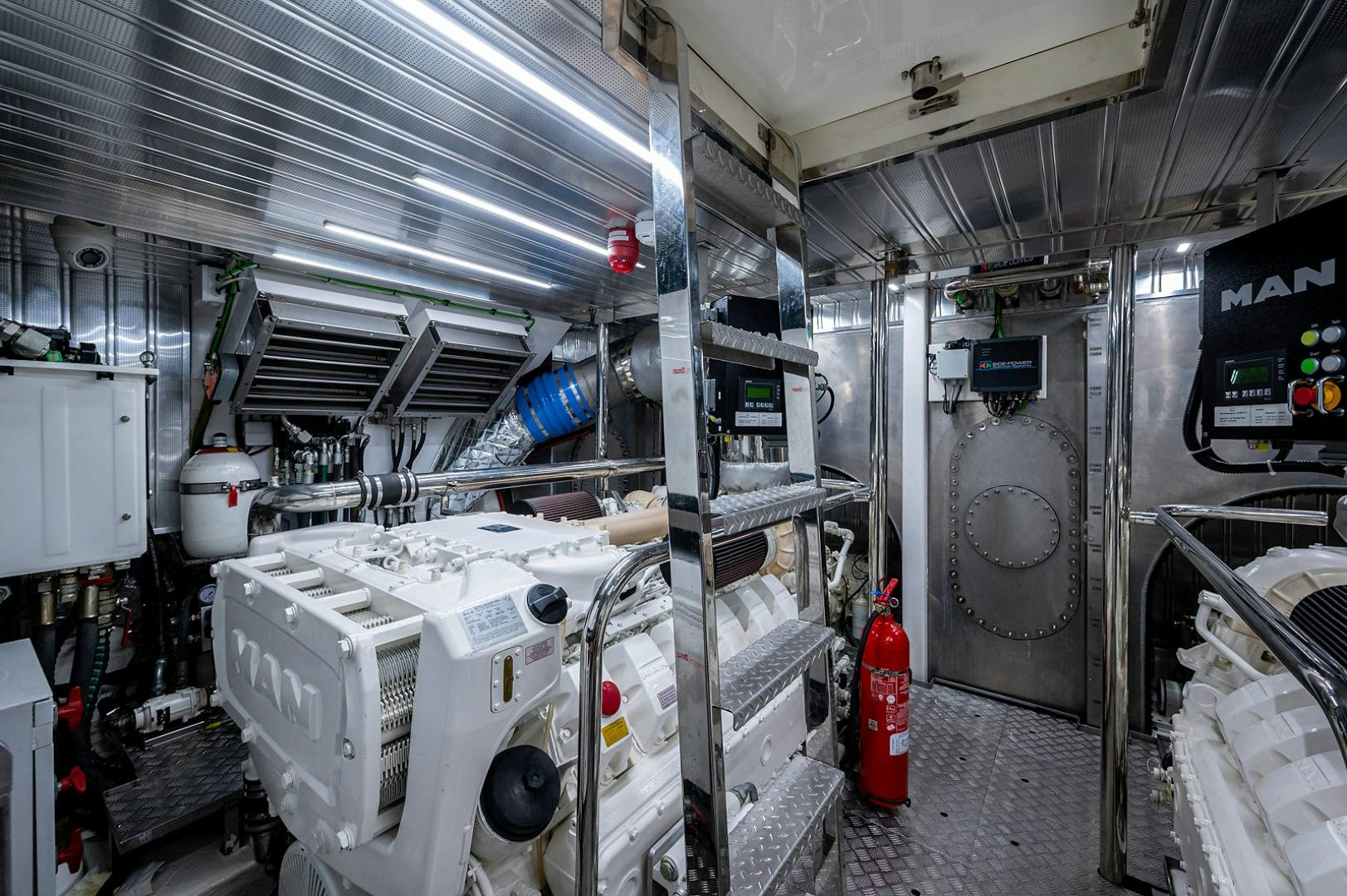 a room with machinery aboard No Name Yacht for Sale