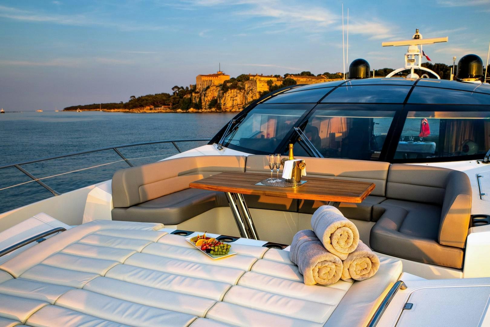 a car on a boat aboard SKYFALL Yacht for Sale