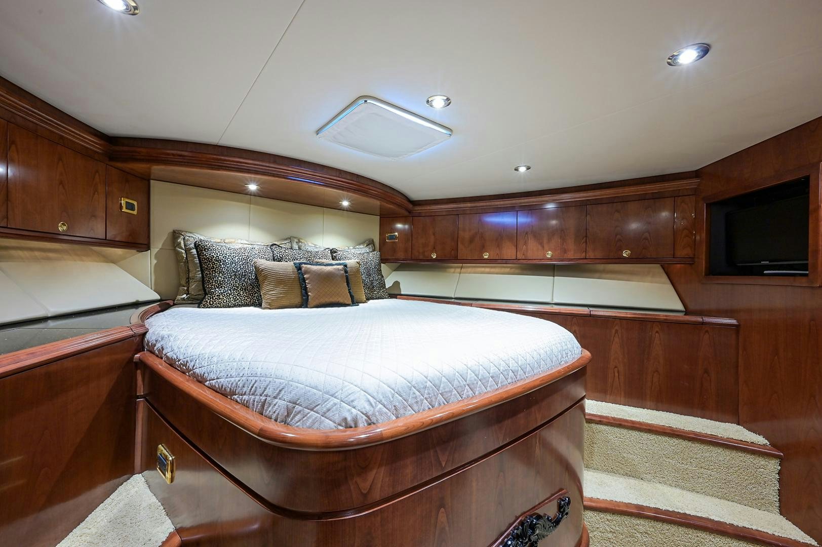 a bed in a cabin aboard BLACK SHADOW Yacht for Sale