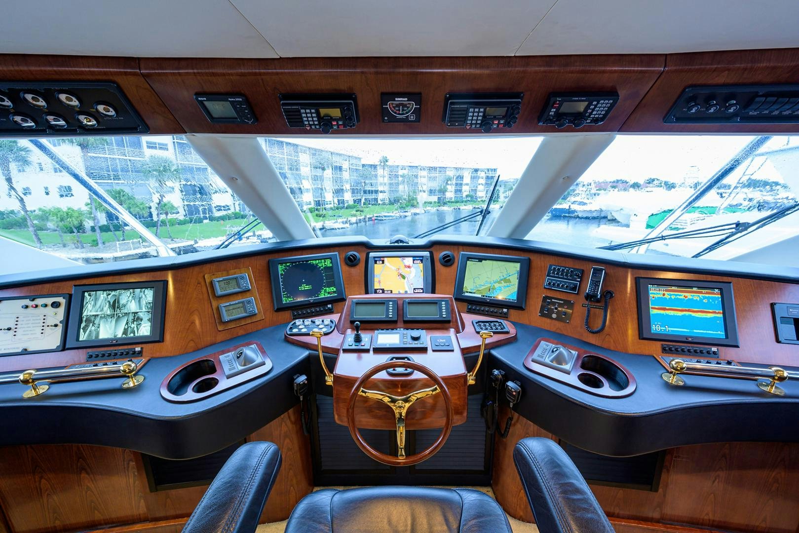 inside of a control room aboard BLACK SHADOW Yacht for Sale