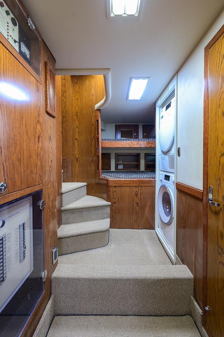 a staircase leading to a room aboard BLACK SHADOW Yacht for Sale