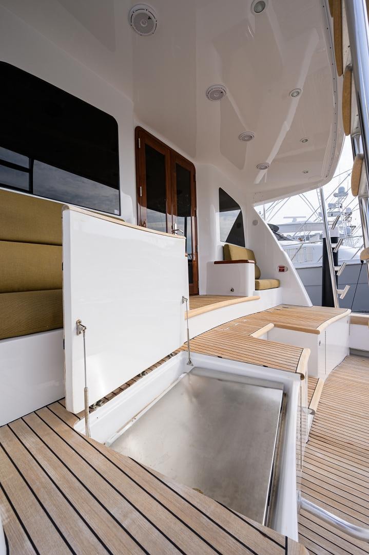 a room with a large white door aboard BLACK SHADOW Yacht for Sale