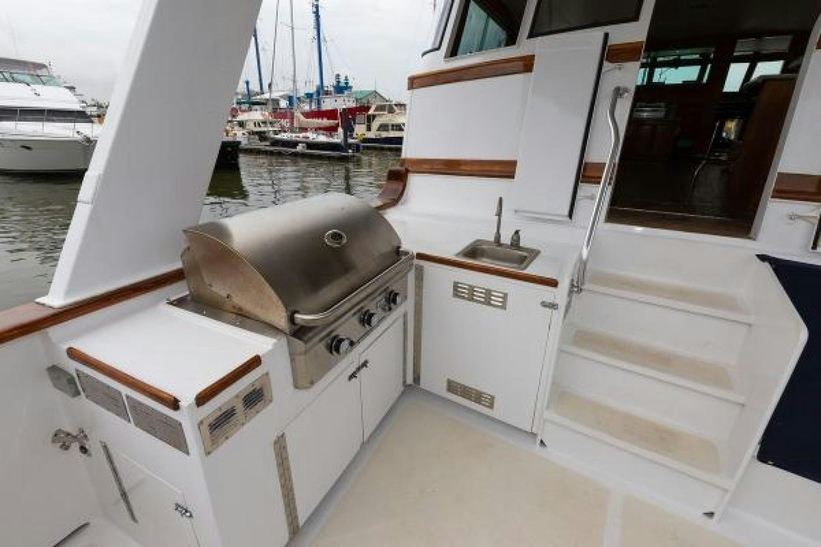 a boat with a large metal object on the front aboard No Name Yacht for Sale