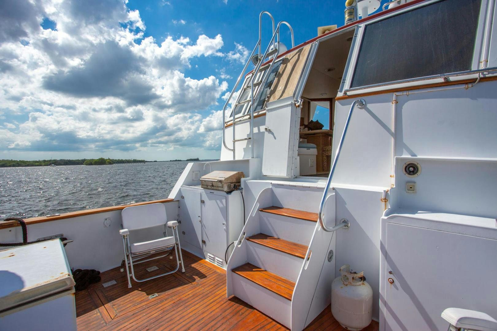 a boat on a deck aboard HIGH MILEAGE Yacht for Sale