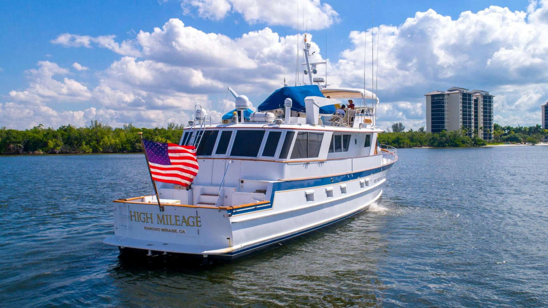 a boat on the water aboard HIGH MILEAGE Yacht for Sale