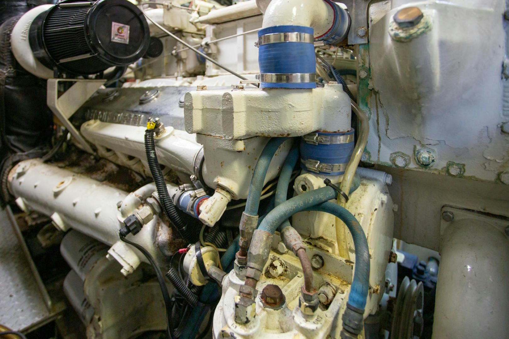 a close-up of a machine aboard HIGH MILEAGE Yacht for Sale