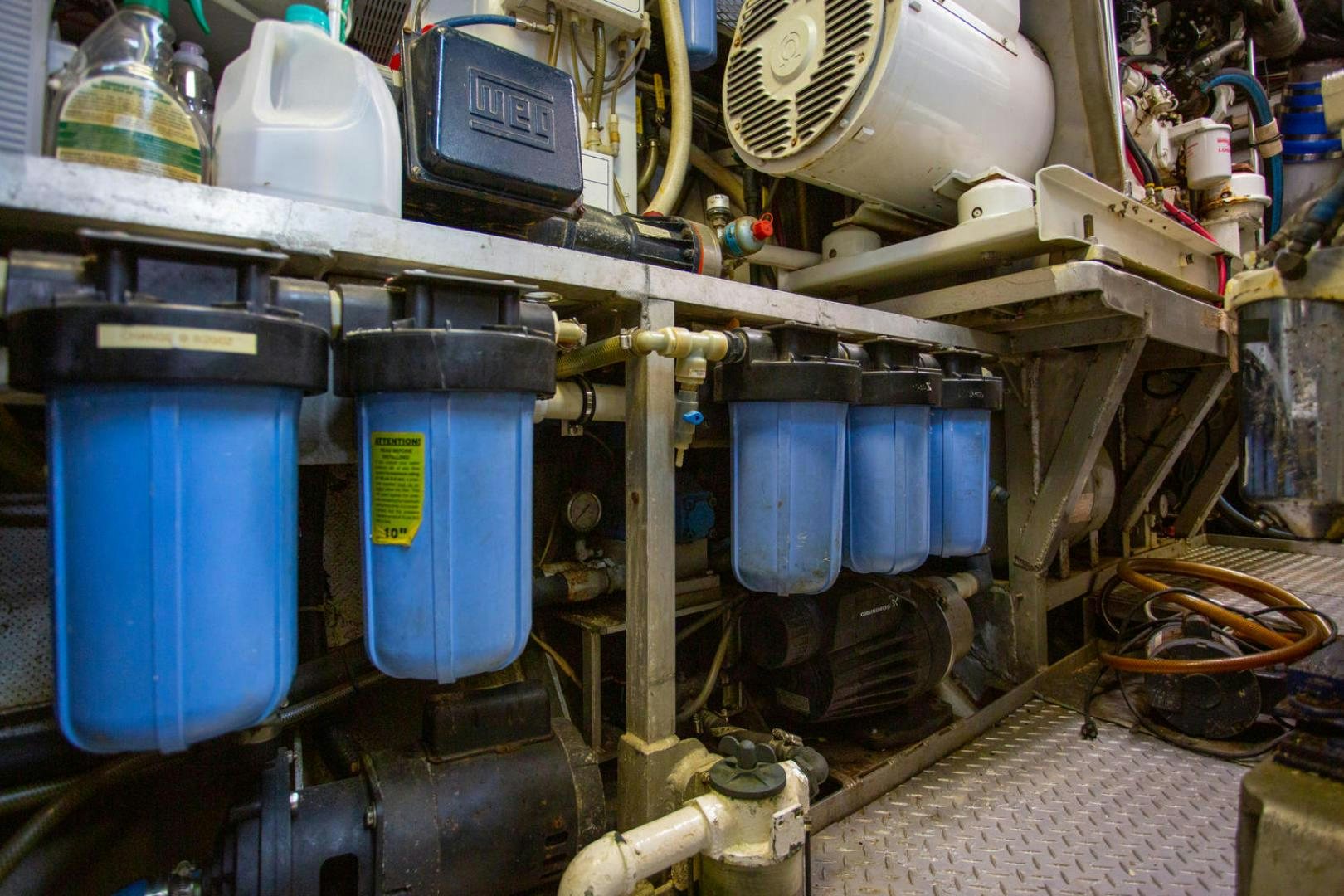 a close-up of a machine aboard HIGH MILEAGE Yacht for Sale