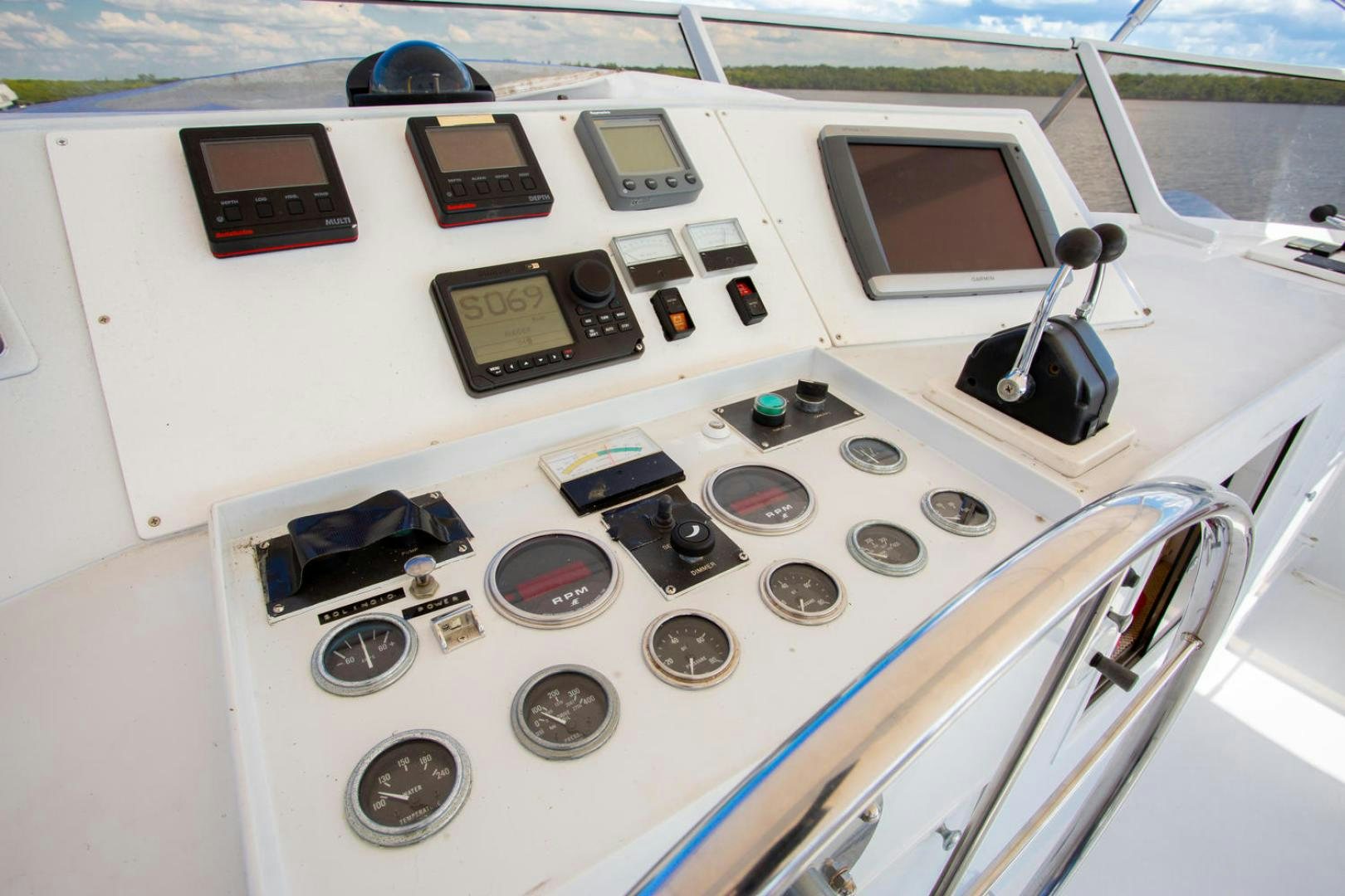 the cockpit of a plane aboard HIGH MILEAGE Yacht for Sale