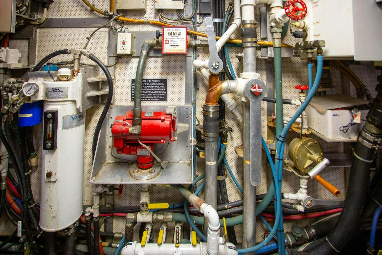 a close-up of a machine aboard HIGH MILEAGE Yacht for Sale