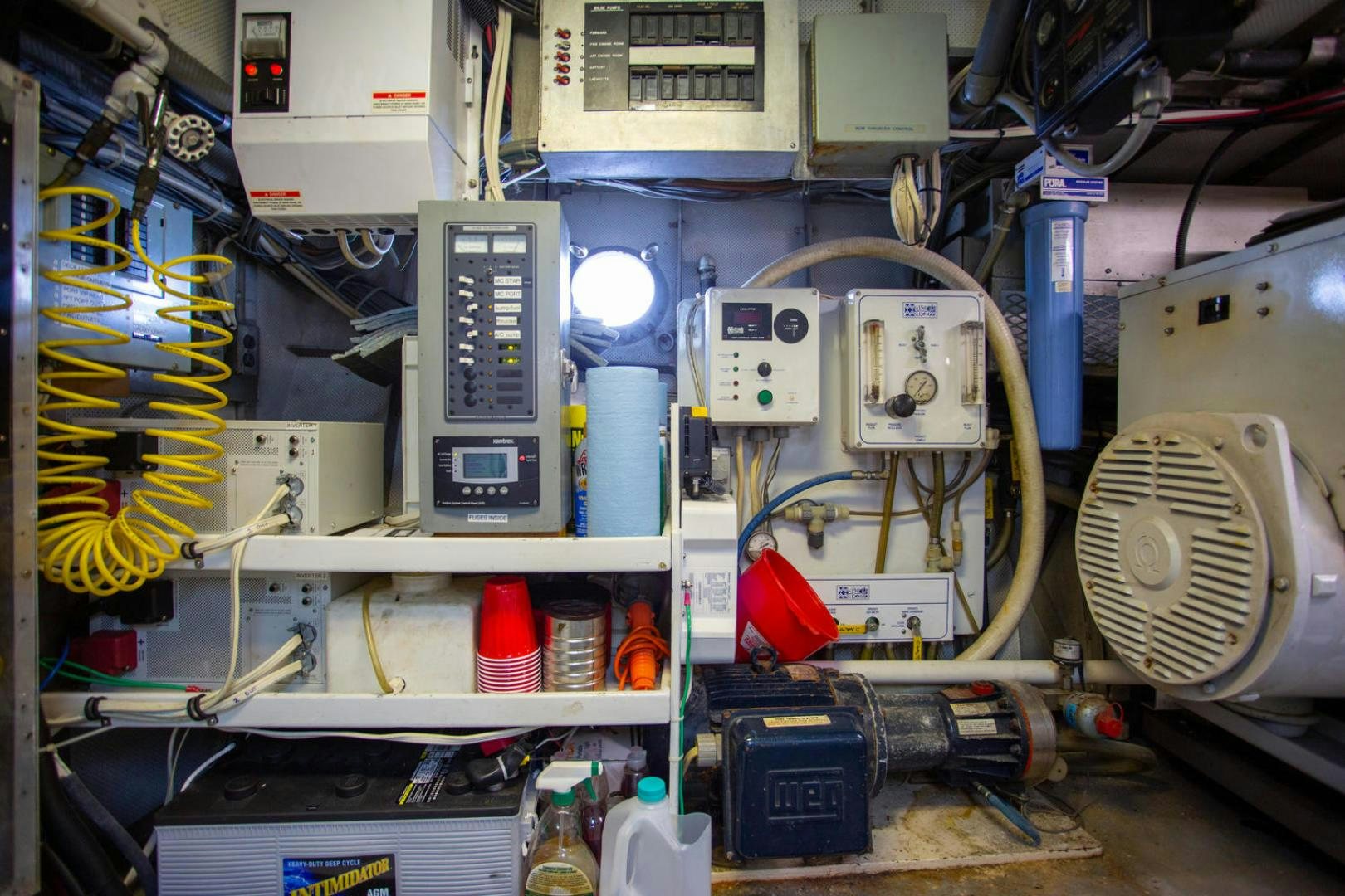 a machine with wires and other equipment aboard HIGH MILEAGE Yacht for Sale