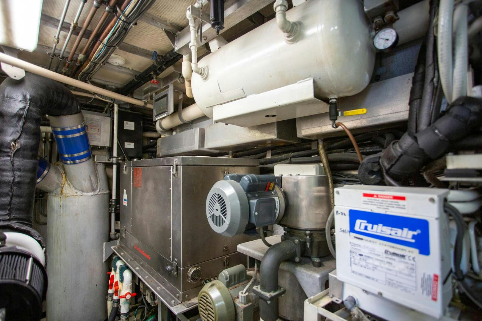 a close-up of a machine aboard HIGH MILEAGE Yacht for Sale