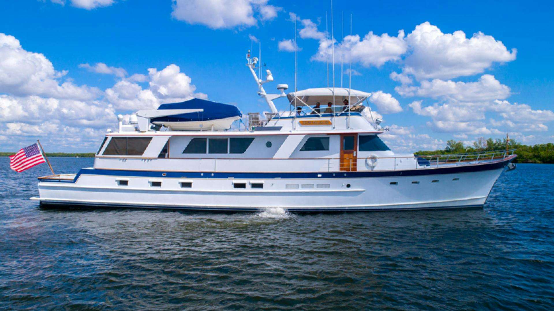 a boat on the water aboard HIGH MILEAGE Yacht for Sale