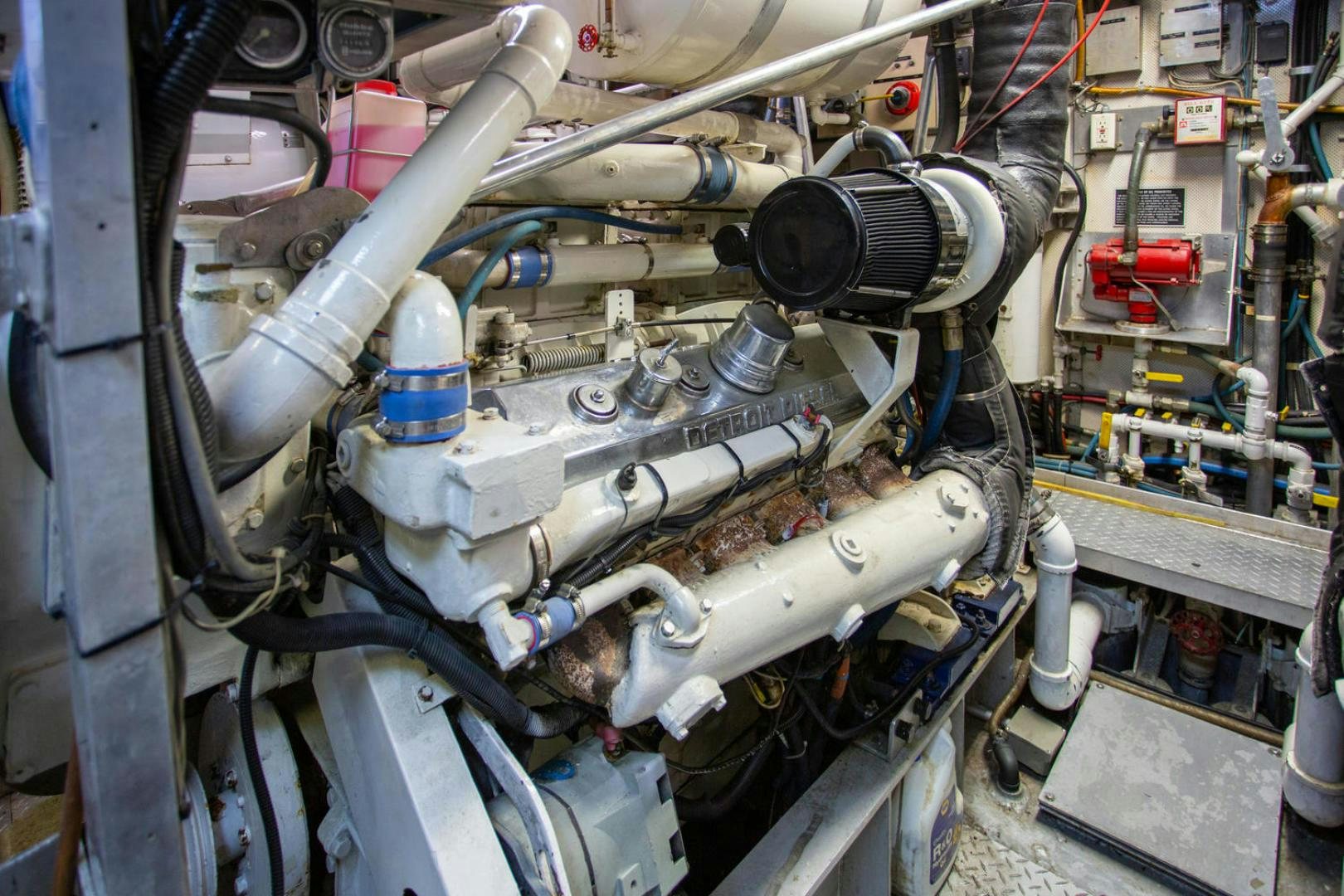a machine with a large metal pipe aboard HIGH MILEAGE Yacht for Sale